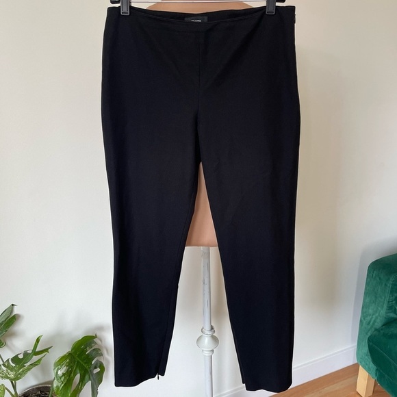 Theory Aletta NP Jetty Black Cotton Blend Ankle Zip Dress Pants H0105233 Size 6 - Picture 1 of 7